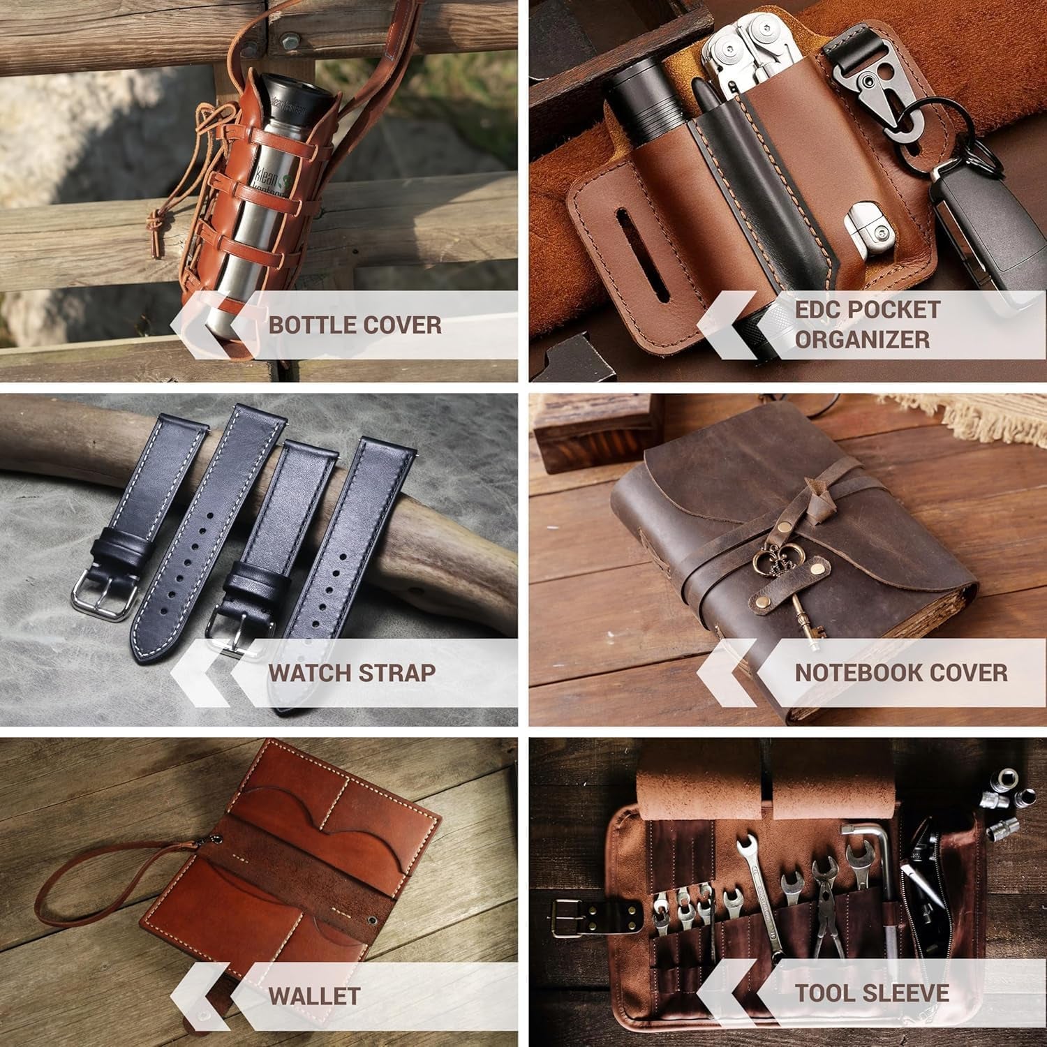 2,2 Lbs Genuine Brown Leather Scraps - 1.3-2.0MM Thick Genuine Top Full Grain Oil Tan for Crafting, Sewing, Tooling, and DIY Projects – Genuine Leather Pieces in Various Sizes