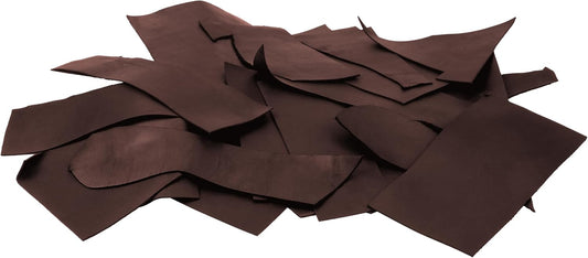 2,2 Lbs Genuine Brown Leather Scraps - 1.3-2.0MM Thick Genuine Top Full Grain Oil Tan for Crafting, Sewing, Tooling, and DIY Projects – Genuine Leather Pieces in Various Sizes
