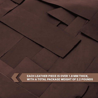 2,2 Lbs Genuine Brown Leather Scraps - 1.3-2.0MM Thick Genuine Top Full Grain Oil Tan for Crafting, Sewing, Tooling, and DIY Projects – Genuine Leather Pieces in Various Sizes