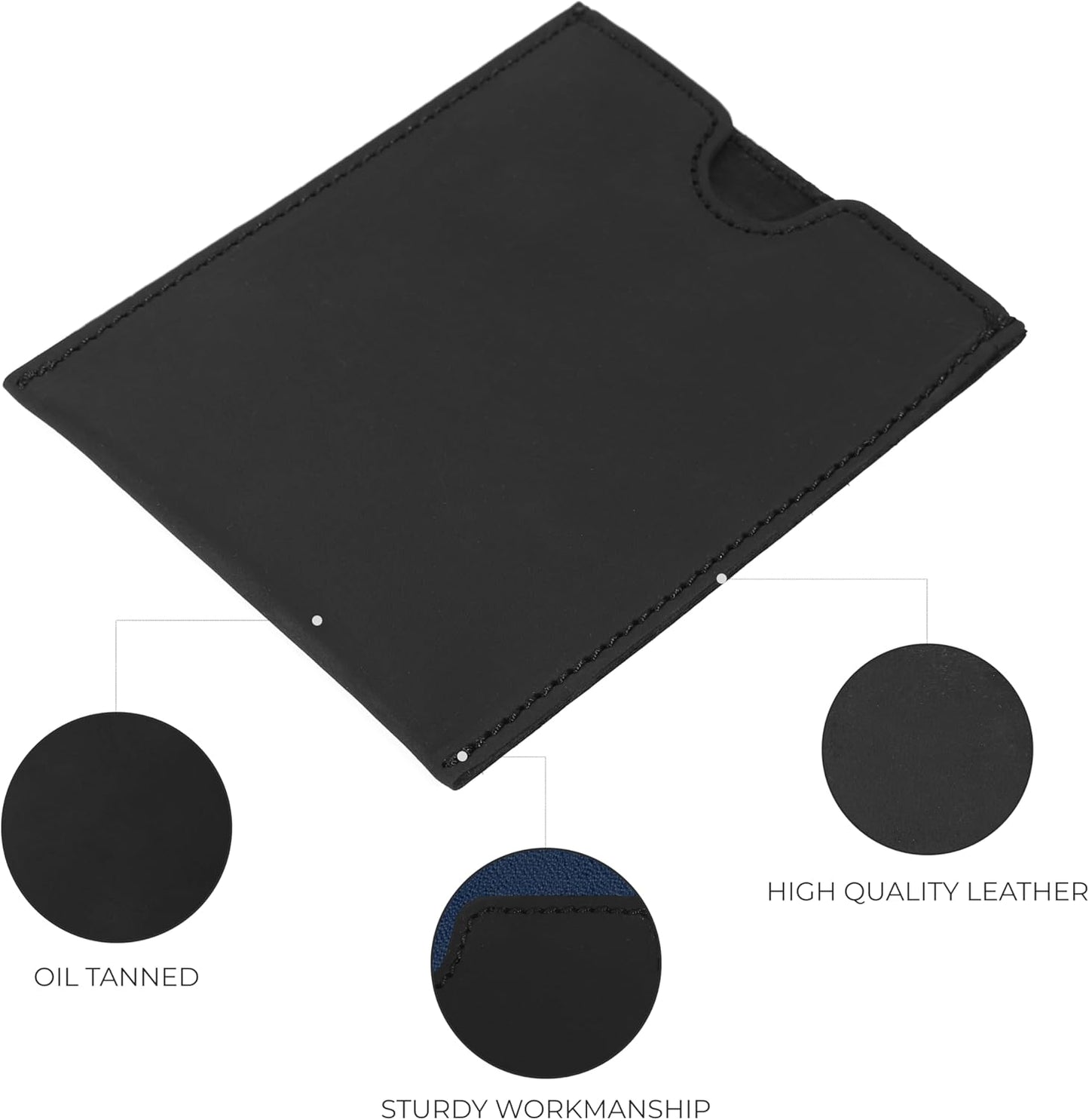 Premium Black Leather Passport Holder – Oil-Tanned Travel Wallet with Card Slots – Slim Rfid-Free Design, Handmade for Men & Women