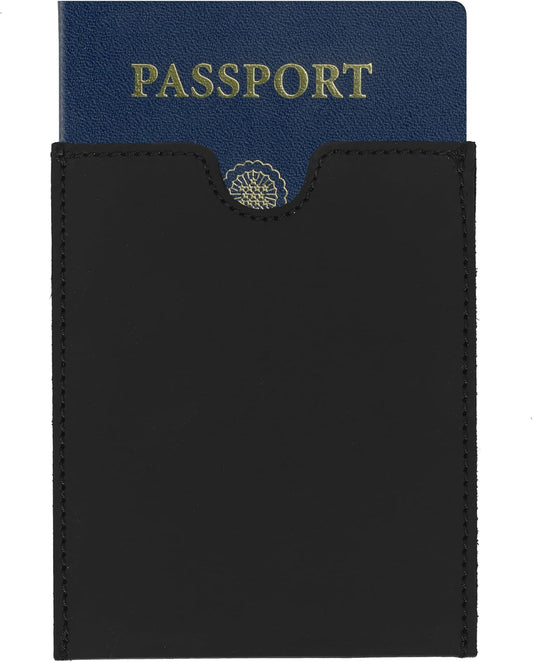 Premium Black Leather Passport Holder – Oil-Tanned Travel Wallet with Card Slots – Slim Rfid-Free Design, Handmade for Men & Women
