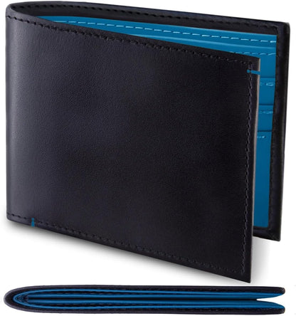 Slim Leather Wallet with Multiple Card Slots & Bill Compartments