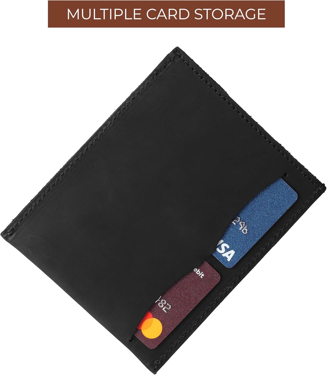 Premium Black Leather Passport Holder – Oil-Tanned Travel Wallet with Card Slots – Slim Rfid-Free Design, Handmade for Men & Women