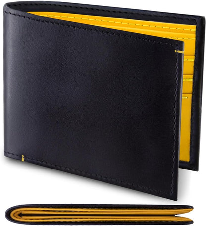 Slim Leather Wallet with Multiple Card Slots & Bill Compartments