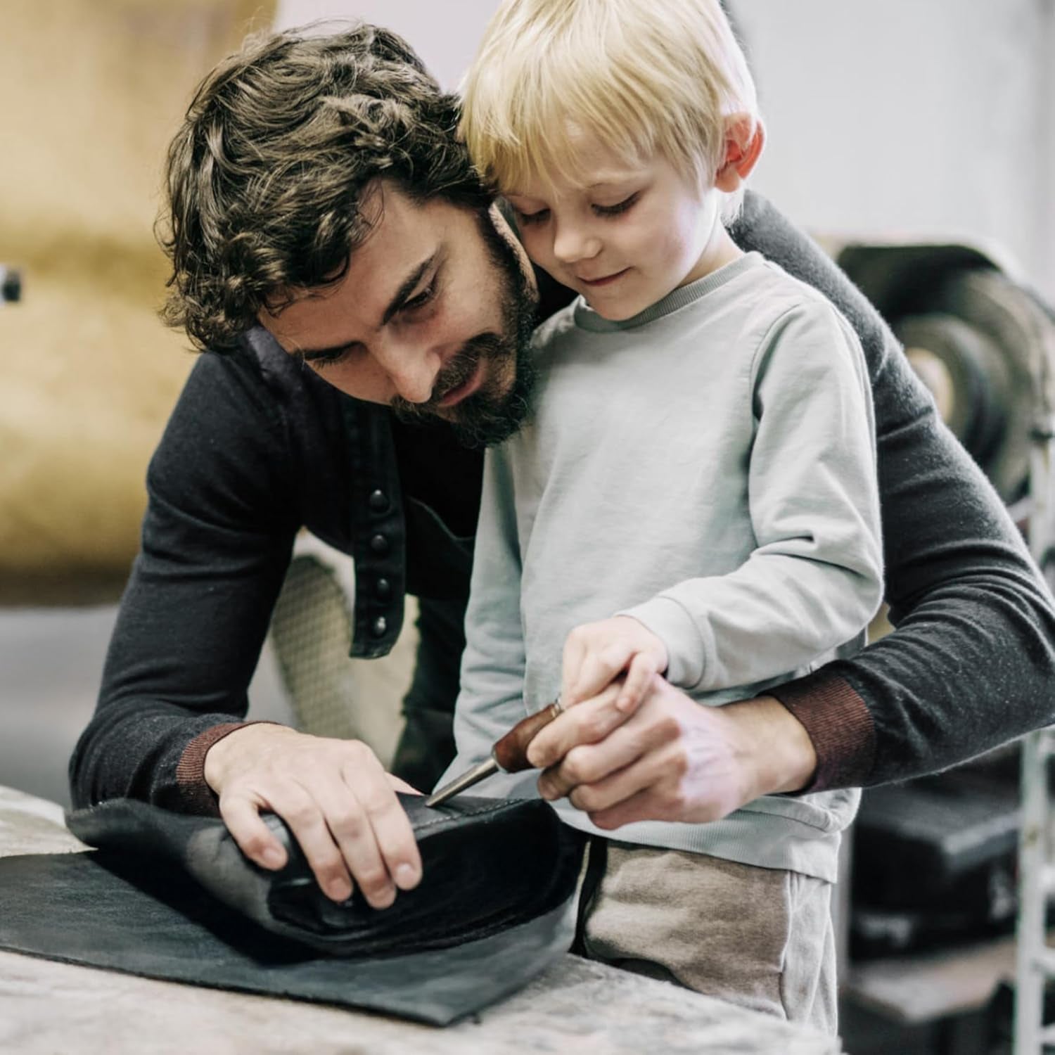 12''X24'' Full Grain Black Leather Sheets for Crafts - Pieces for Leather Working - 1.3MM Thick Cowhide Pieces - Sheet for Sewing Hobby Arts and Crafts