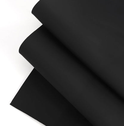 12''X24'' Faux Leather Fabric Sheet for Crafts - Black 1.6-1.8 MM Thick - Thick Durable Synthetic Upholstery Fake Leather Vinyl Sheet for Arts and Crafts