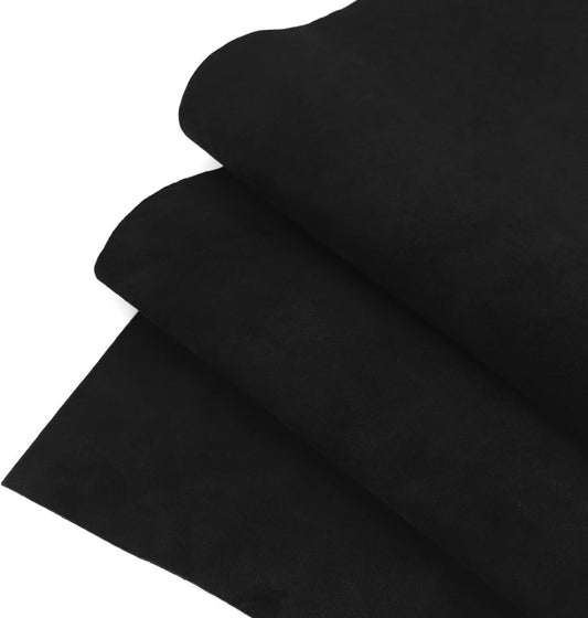 12''X24'' Premium Suede Split Leather Sheets for Crafts – Black Velor Leather Square – 1.6 MM Thick – Genuine Cowhide Split Sheet for DIY Projects & Crafting
