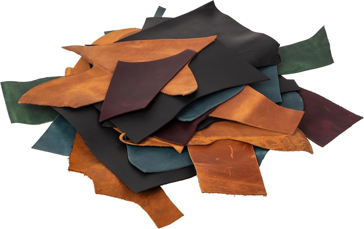 2,2 Lbs Genuine Brown Leather Scraps - 1.3-2.0MM Thick Genuine Top Full Grain Oil Tan for Crafting, Sewing, Tooling, and DIY Projects – Genuine Leather Pieces in Various Sizes