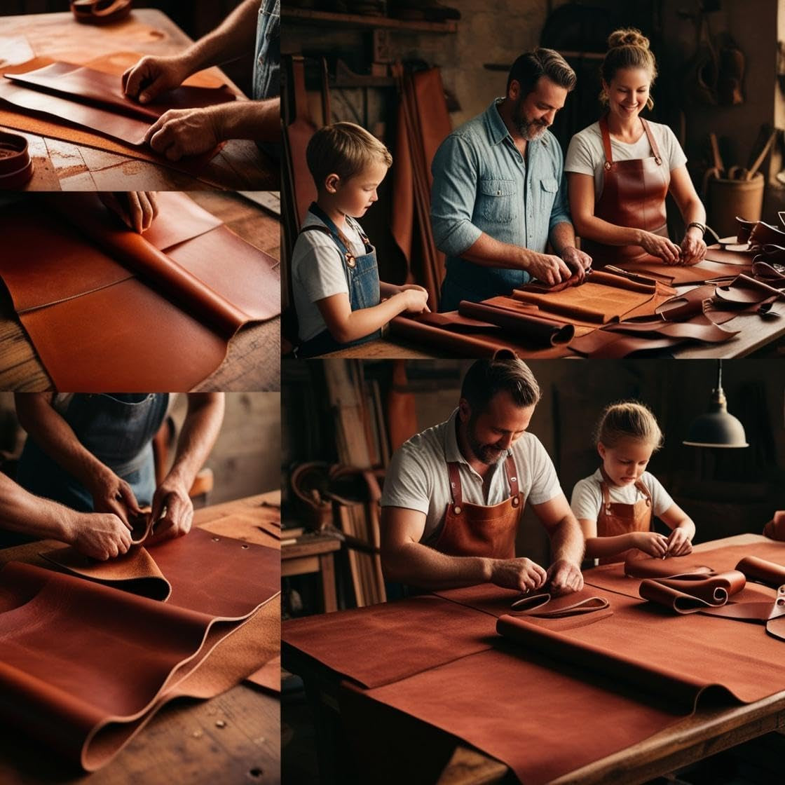 2,2 Lbs Genuine Brown Leather Scraps - 1.3-2.0MM Thick Genuine Top Full Grain Oil Tan for Crafting, Sewing, Tooling, and DIY Projects – Genuine Leather Pieces in Various Sizes