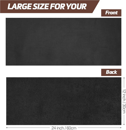 12''X24'' Full Grain Black Leather Sheets for Crafts - Pieces for Leather Working - 1.3MM Thick Cowhide Pieces - Sheet for Sewing Hobby Arts and Crafts