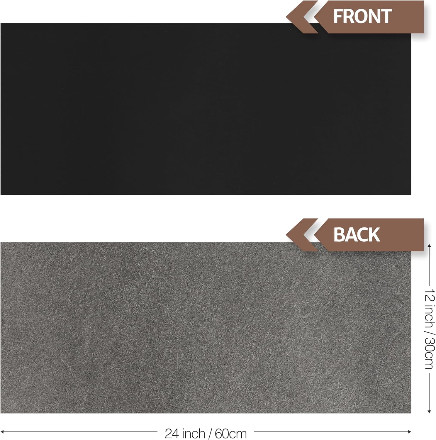 12''X24'' Faux Leather Fabric Sheet for Crafts - Black 1.6-1.8 MM Thick - Thick Durable Synthetic Upholstery Fake Leather Vinyl Sheet for Arts and Crafts