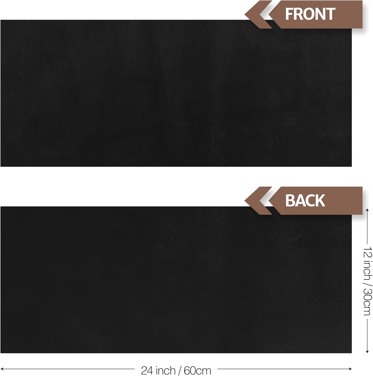 12''X24'' Premium Suede Split Leather Sheets for Crafts – Black Velor Leather Square – 1.6 MM Thick – Genuine Cowhide Split Sheet for DIY Projects & Crafting