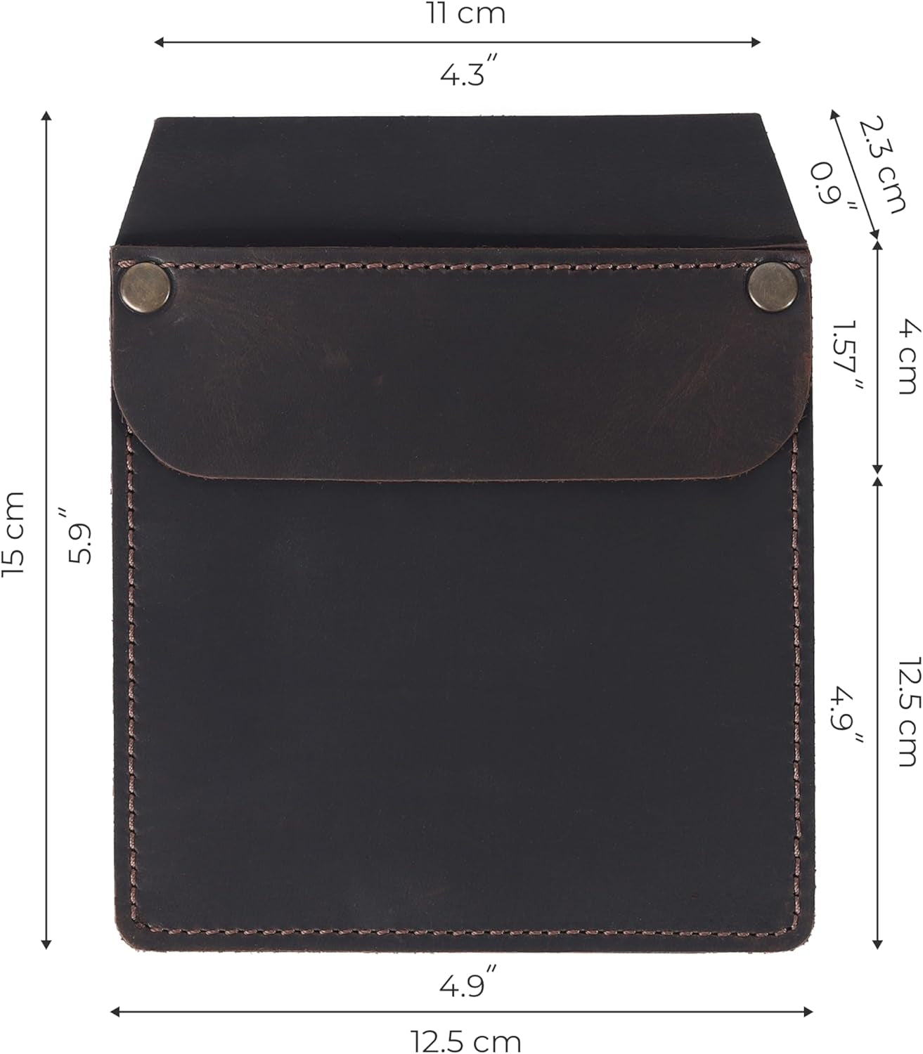 Premium Leather Brown Pocket Protector Tool Pouch – Heavy Duty Handmade Organizer for Pens, Screwdrivers, Utility Knives & Small Tools – Fits Shirt & Jacket Pockets (5.9” X 4.9”)